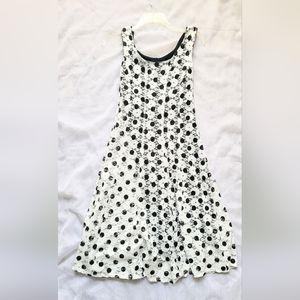 NWOT! Formal Lace Polka-Dot Sleeveless Women's Black/White Midi Cocktail Dress 6